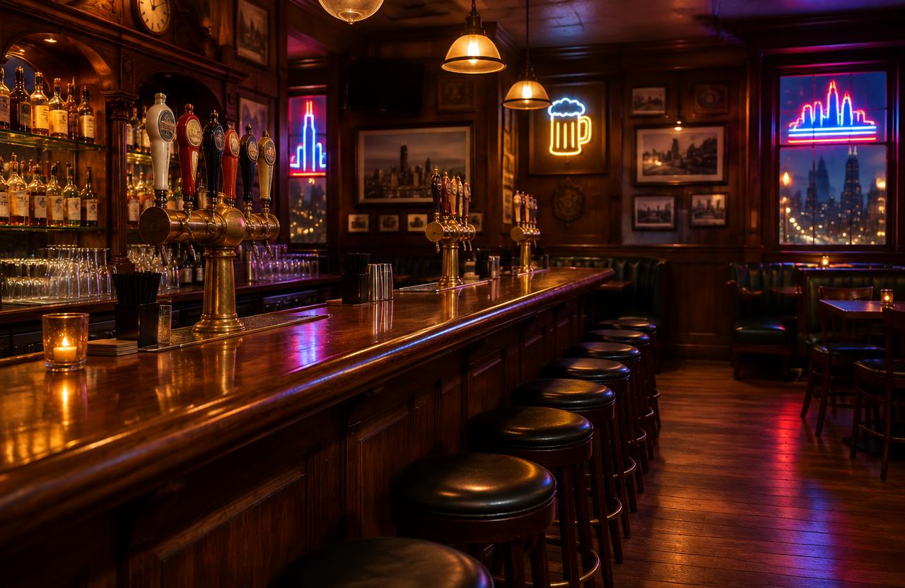 Concept interior of a neighborhood tavern