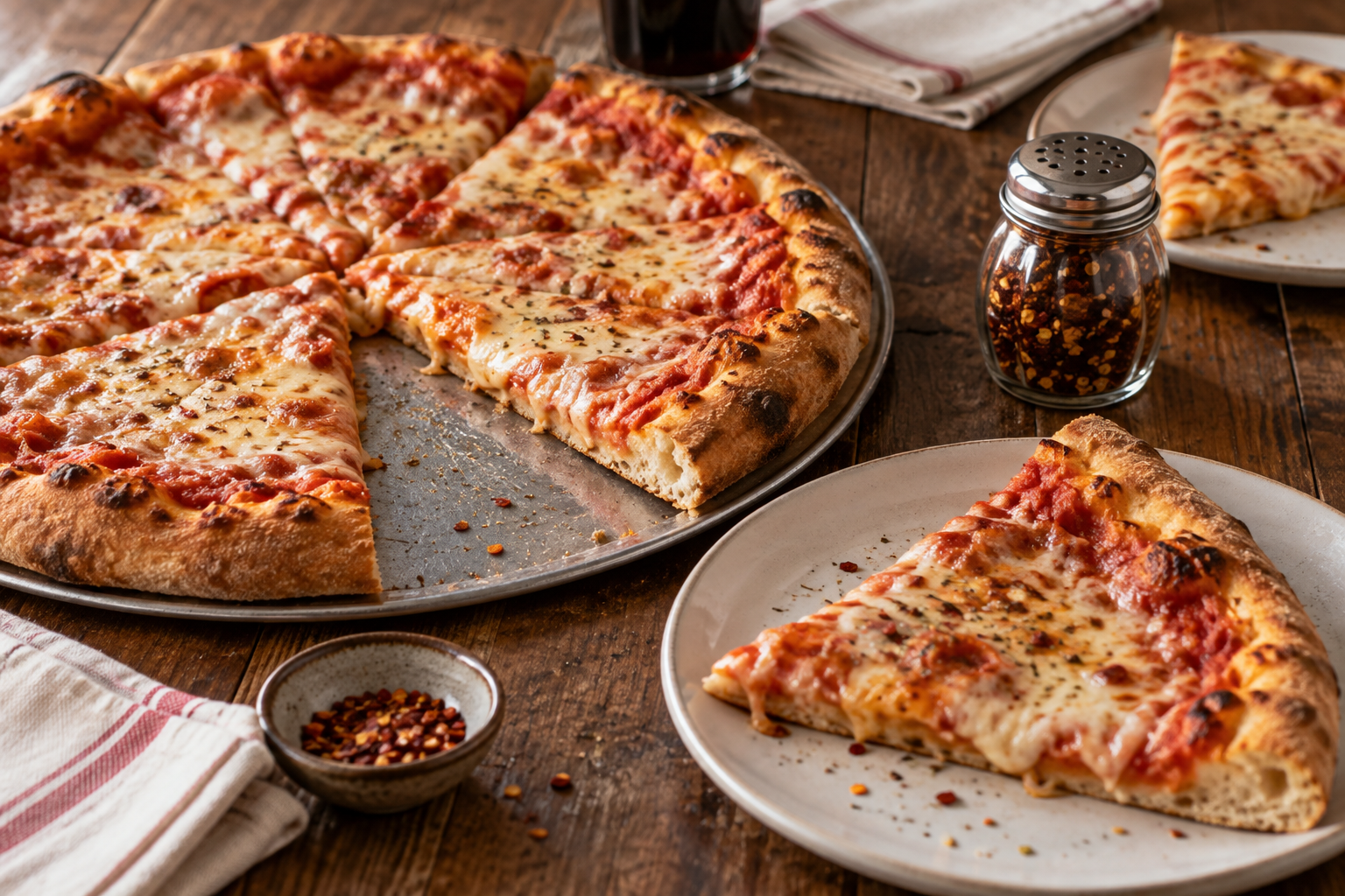 AI-generated preview image: pizza served at a table for Smoke Signals