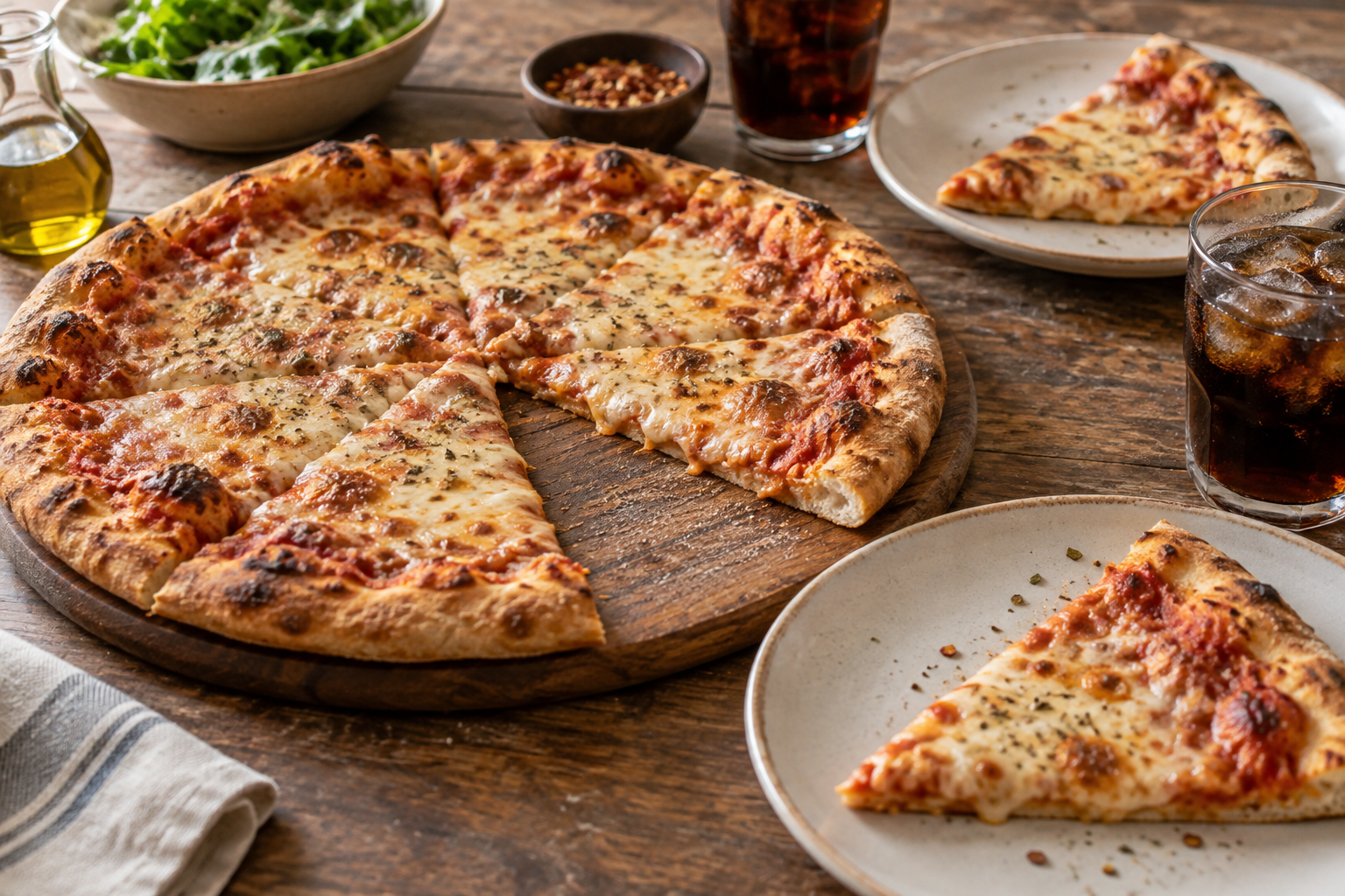 AI-generated preview image: pizza served at a table for Bravo Pizza