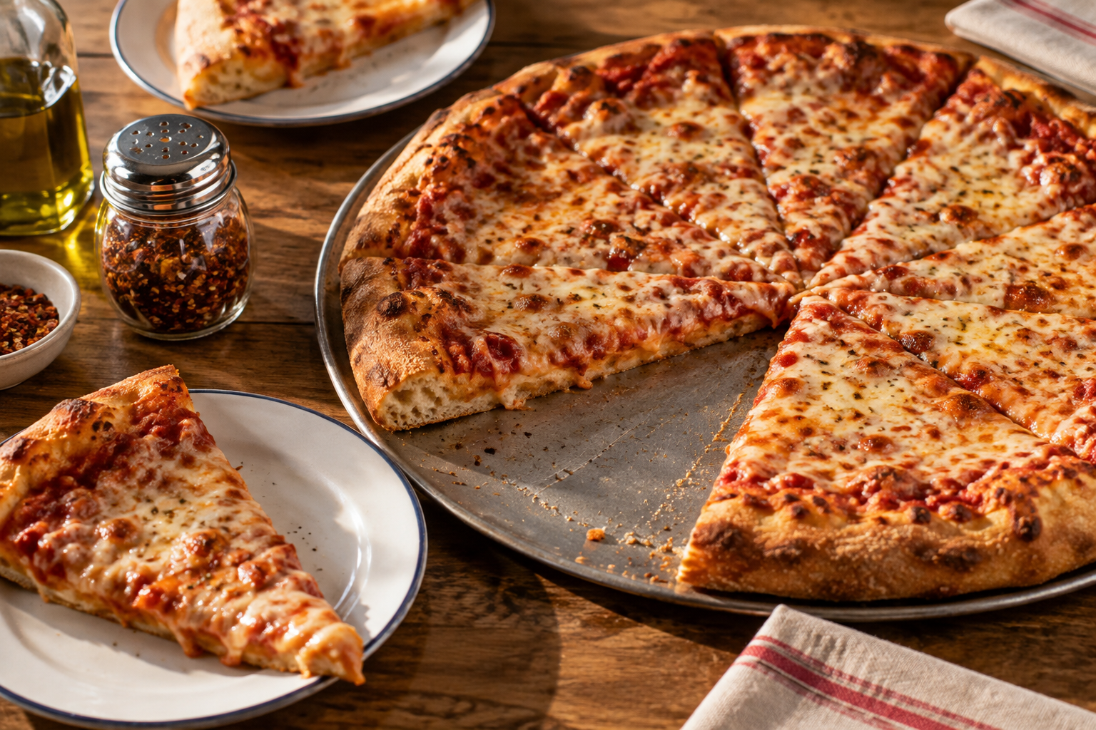 AI-generated preview image: pizza served at a table for Gianni's Pizzeria