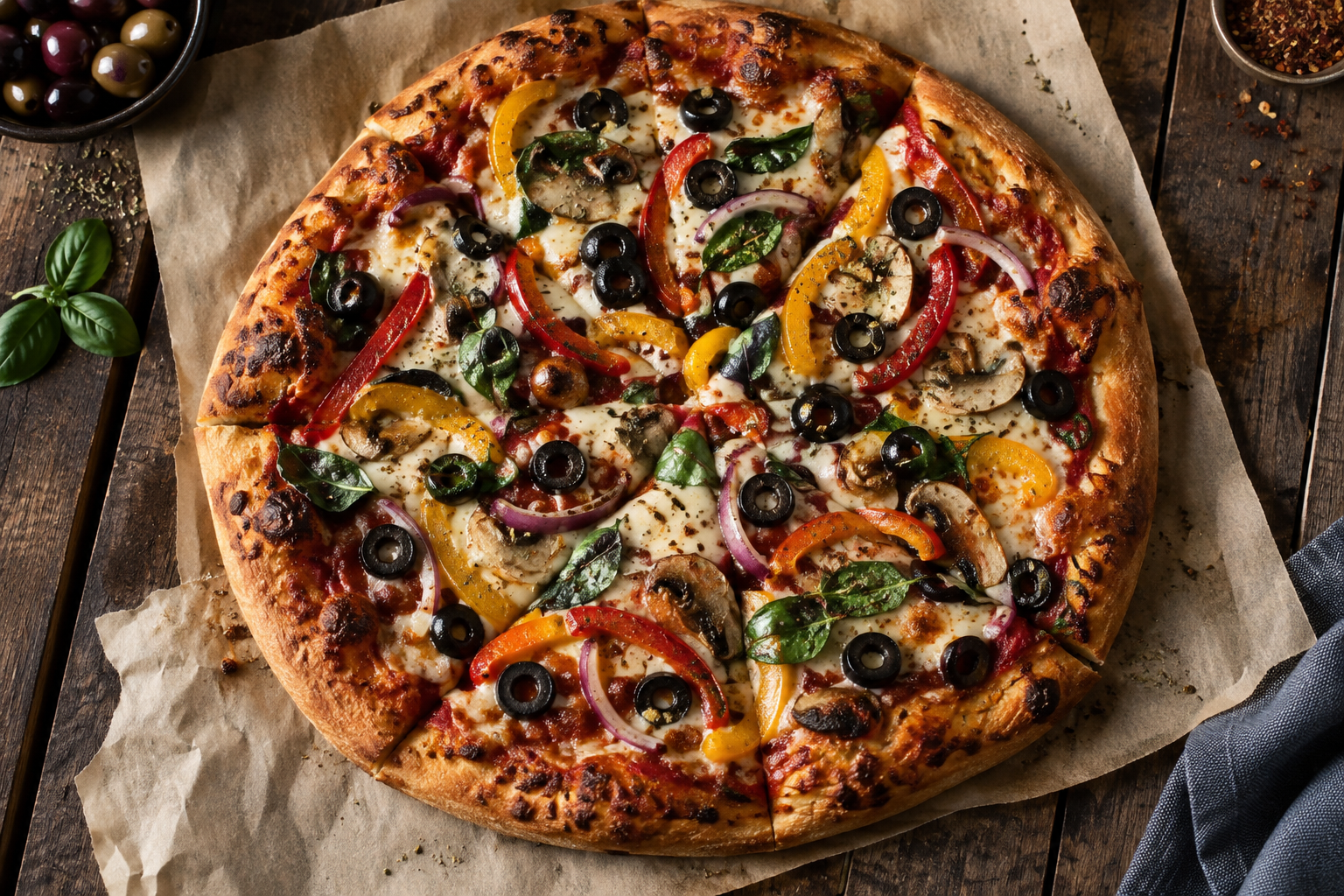 AI-generated preview image: pizza photograph for Gruppo NYC Thin Crust Pizza