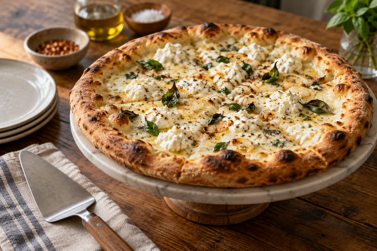 AI-generated preview image: pizza served at a table for Birtchy's Joint