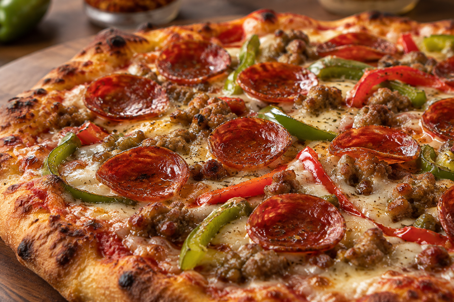 AI-generated preview image: close-up of pizza texture for Joe's Pizza