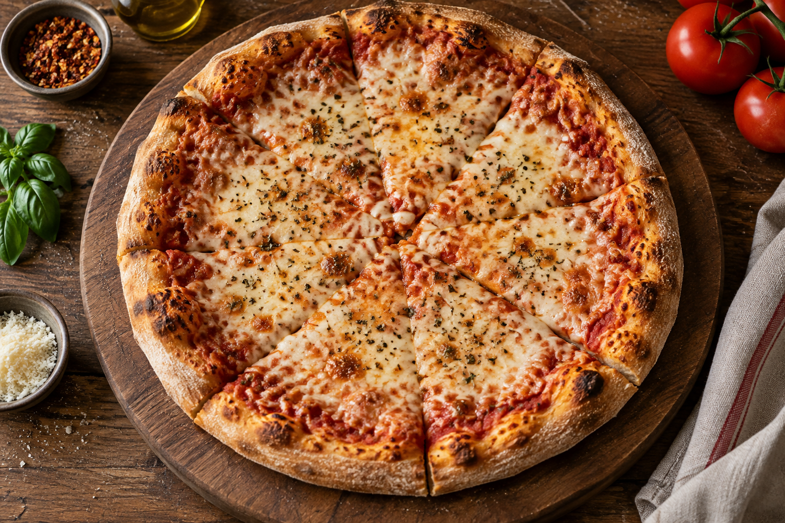 AI-generated preview image: pizza photograph for Papa Johns Pizza