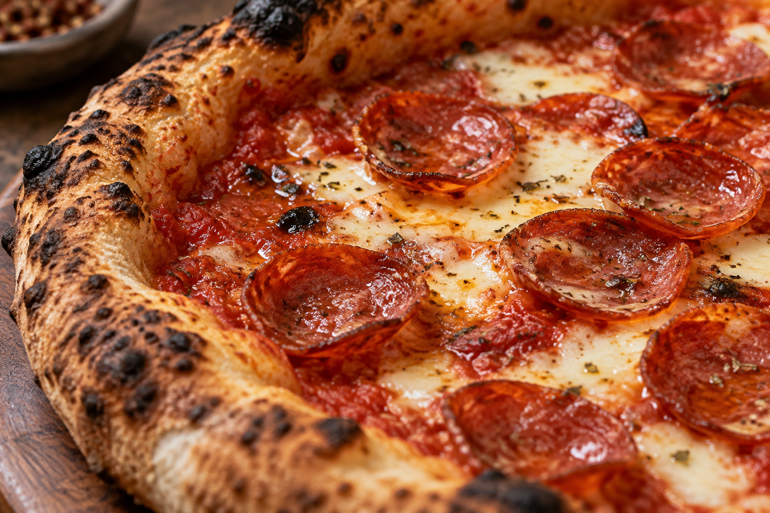 AI-generated preview image: close-up of pizza texture for Pizza Cafe