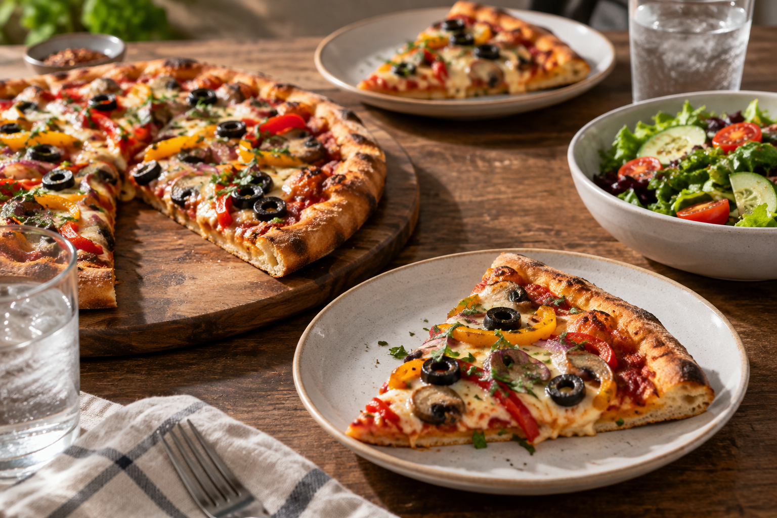 AI-generated preview image: pizza served at a table for Abitino’s Pizza Financial District