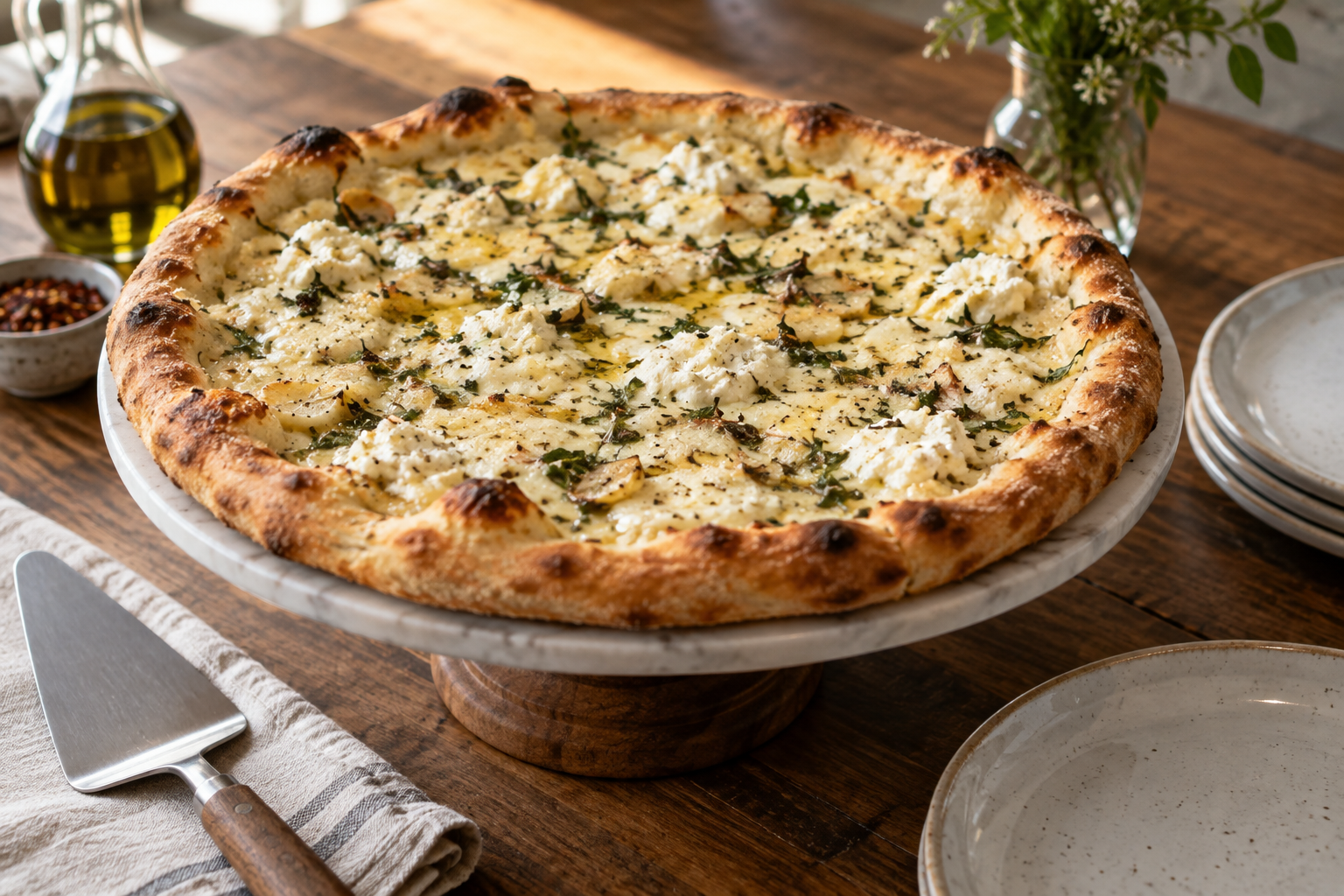 AI-generated preview image: pizza served at a table for Perfect Pizza