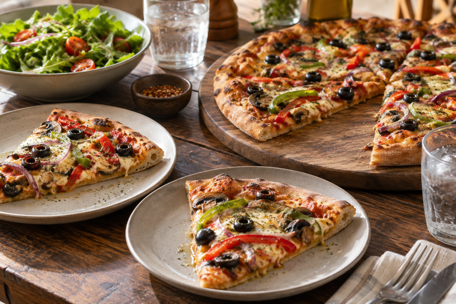 AI-generated preview image: pizza served at a table for Artistic Pizza