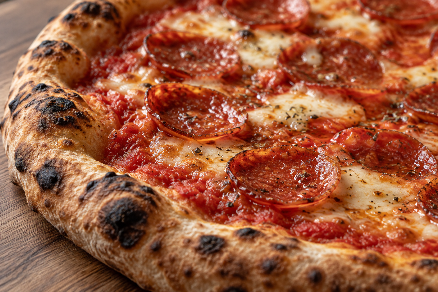 AI-generated preview image: close-up of pizza texture for Salvatore's Old Fashioned Pizzeria