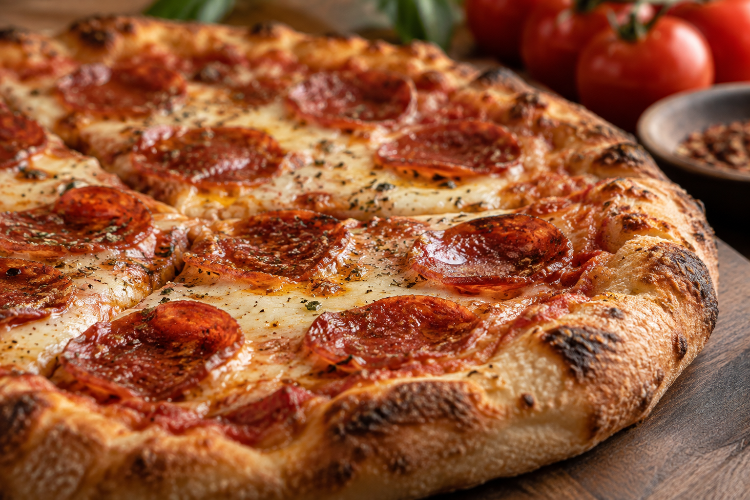 AI-generated preview image: close-up of pizza texture for Stromboli Pizza