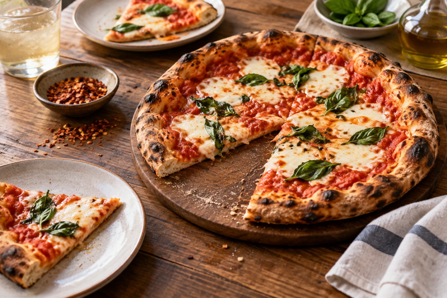 AI-generated preview image: pizza served at a table for Stromboli Pizza