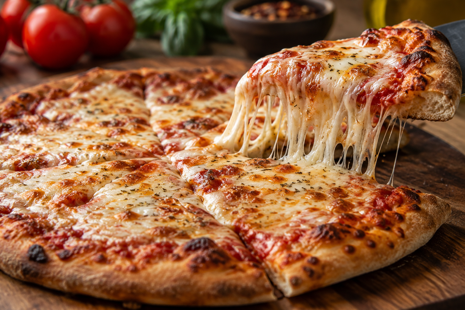 AI-generated preview image: close-up of pizza texture for Pudgie's Pizza, Pasta & Subs - Binghamton