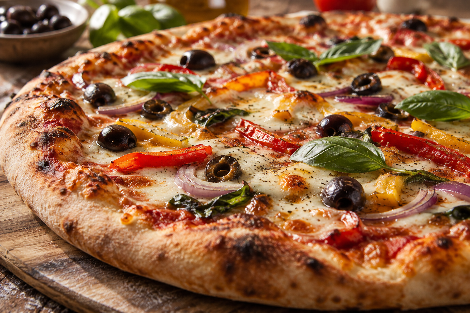 AI-generated preview image: close-up of pizza texture for The Pizza Box NY