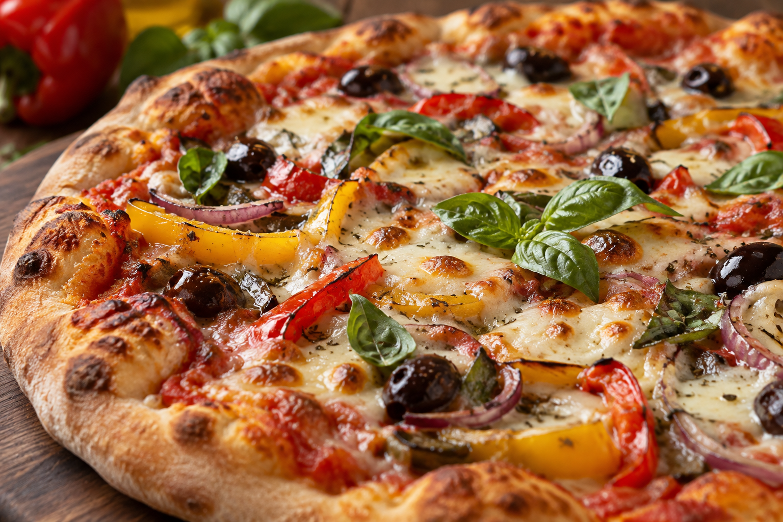 AI-generated preview image: close-up of pizza texture for LTD Pizza and Bar