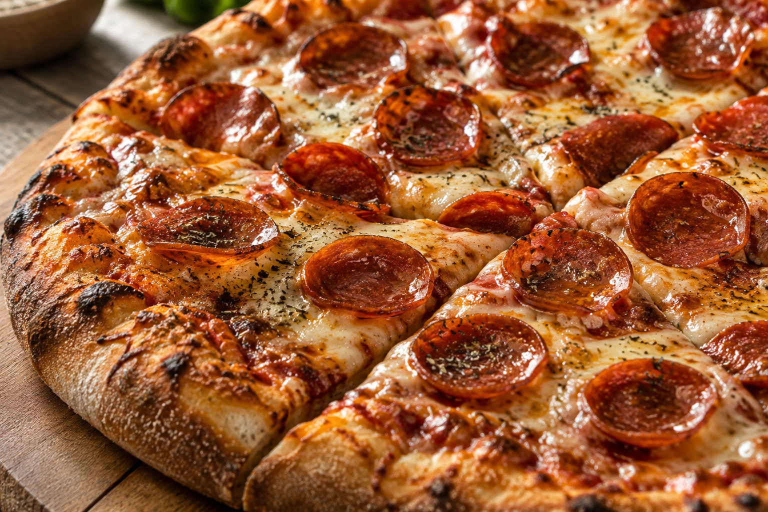 AI-generated preview image: close-up of pizza texture for Domino's Pizza