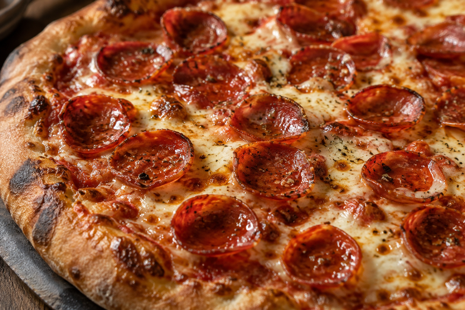 AI-generated preview image: close-up of pizza texture for Saluggi's East