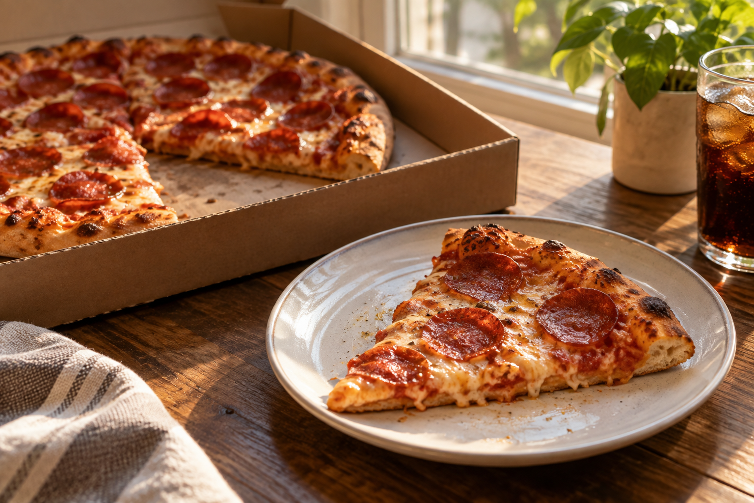 AI-generated preview image: pizza served at a table for Saluggi's East