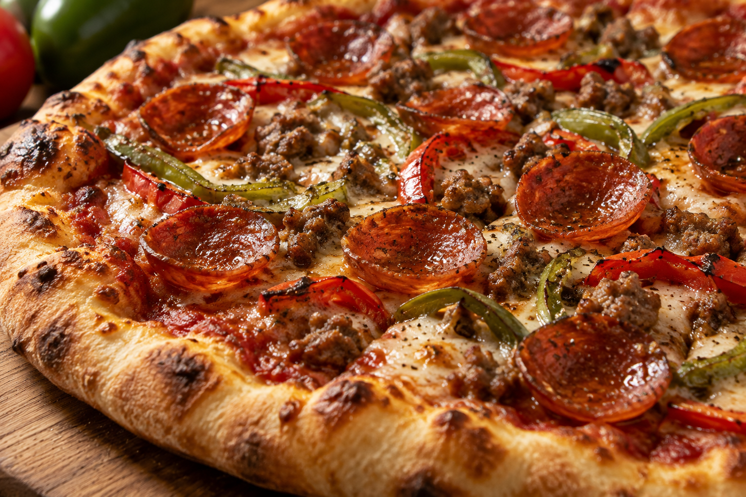 AI-generated preview image: close-up of pizza texture for Pizza Hut