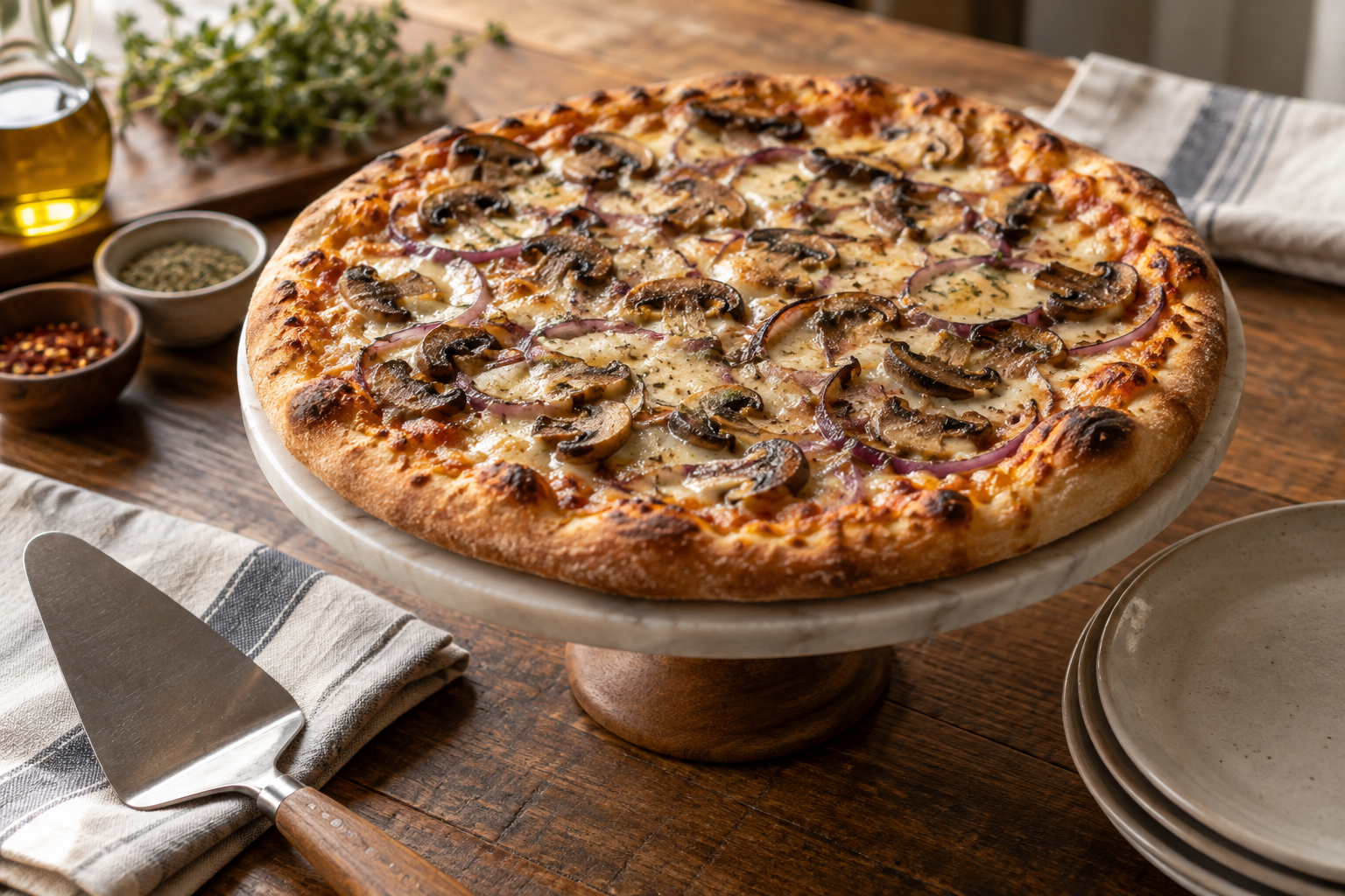 AI-generated preview image: pizza served at a table for Unregular Pizza