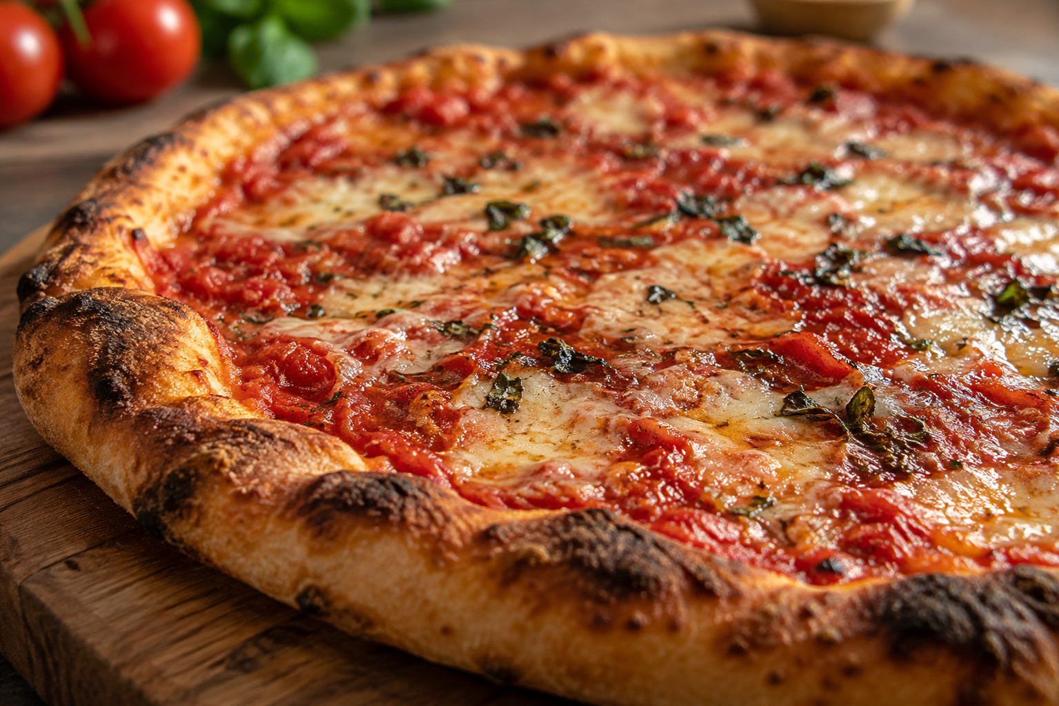 AI-generated preview image: close-up of pizza texture for Pizza Express