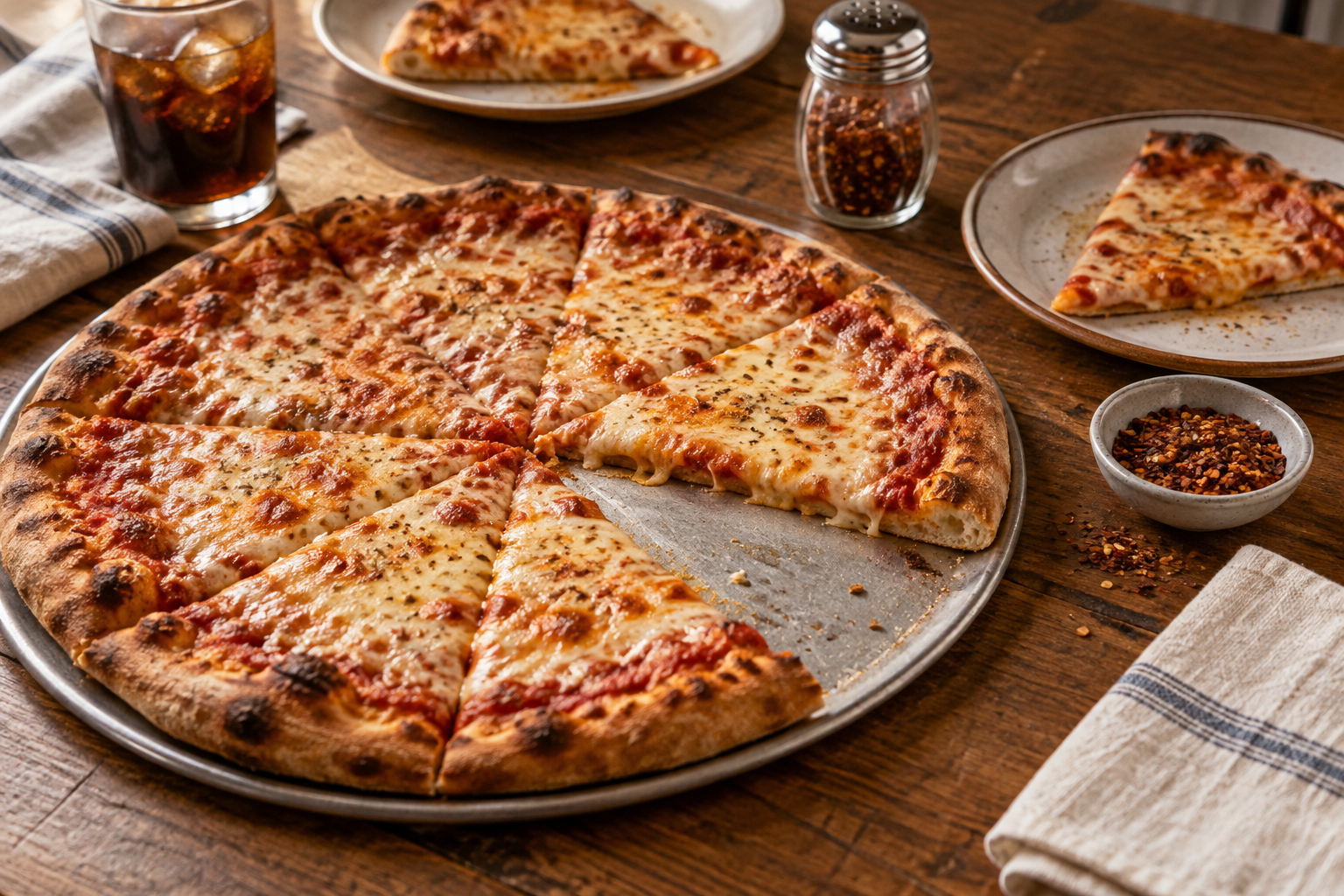 AI-generated preview image: pizza served at a table for Pizza Express