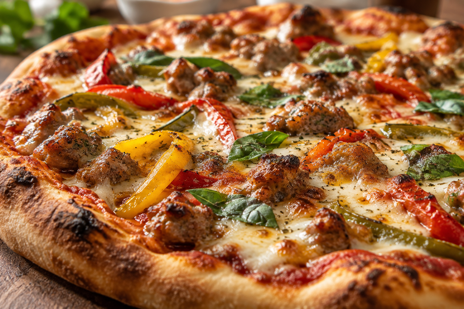 AI-generated preview image: close-up of pizza texture for Pepperoni Tony's - NYC - Midtown