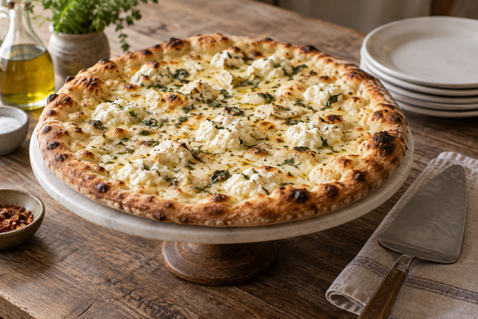 AI-generated preview image: pizza served at a table for Little Pizza Parlor