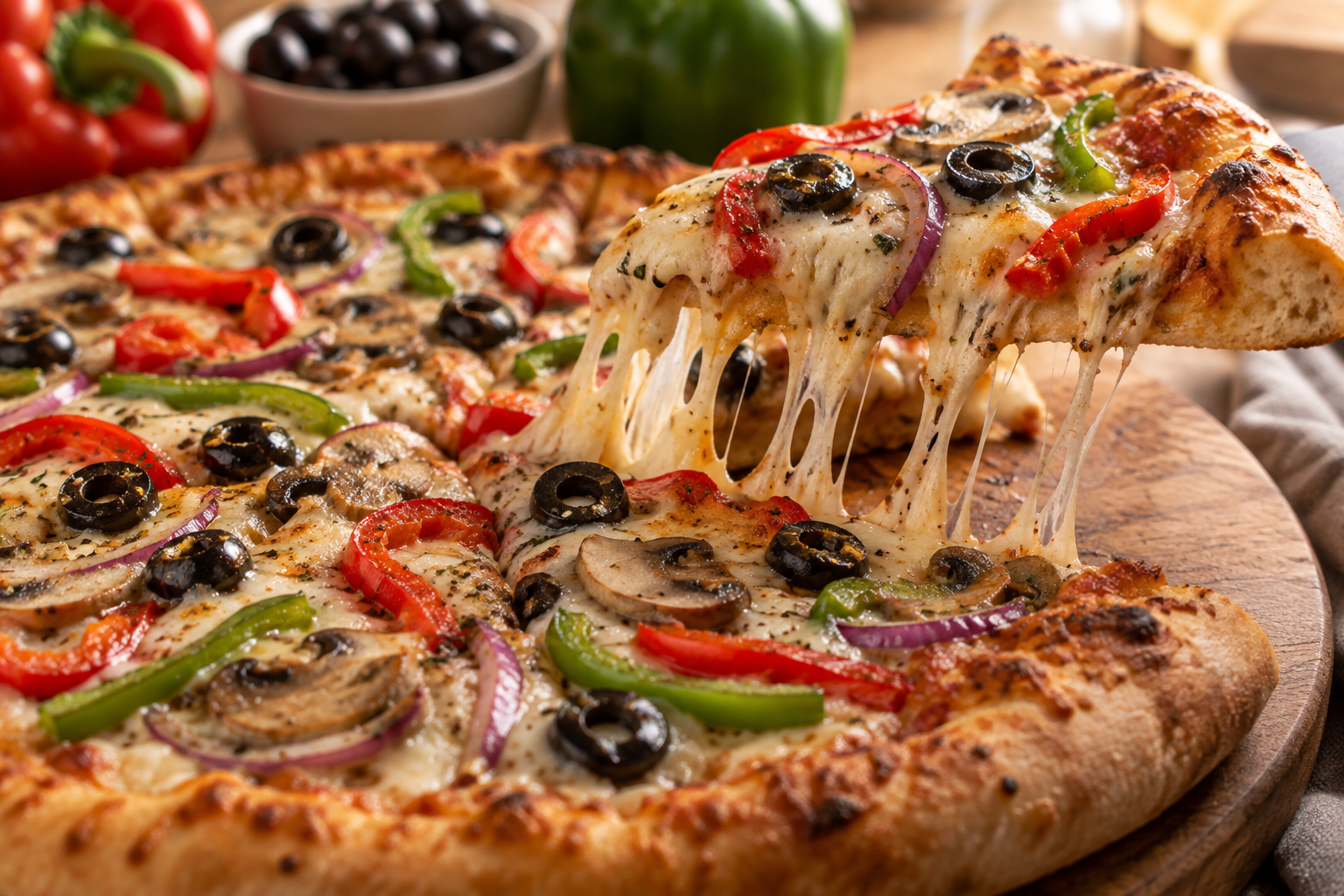 AI-generated preview image: close-up of pizza texture for The Upper Crust