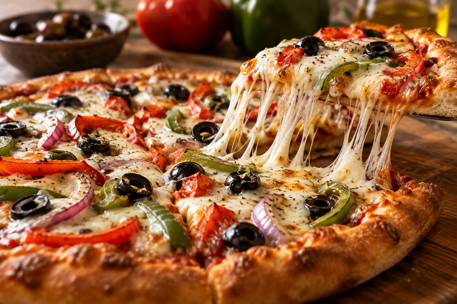 AI-generated preview image: close-up of pizza texture for Grand Street Pizza
