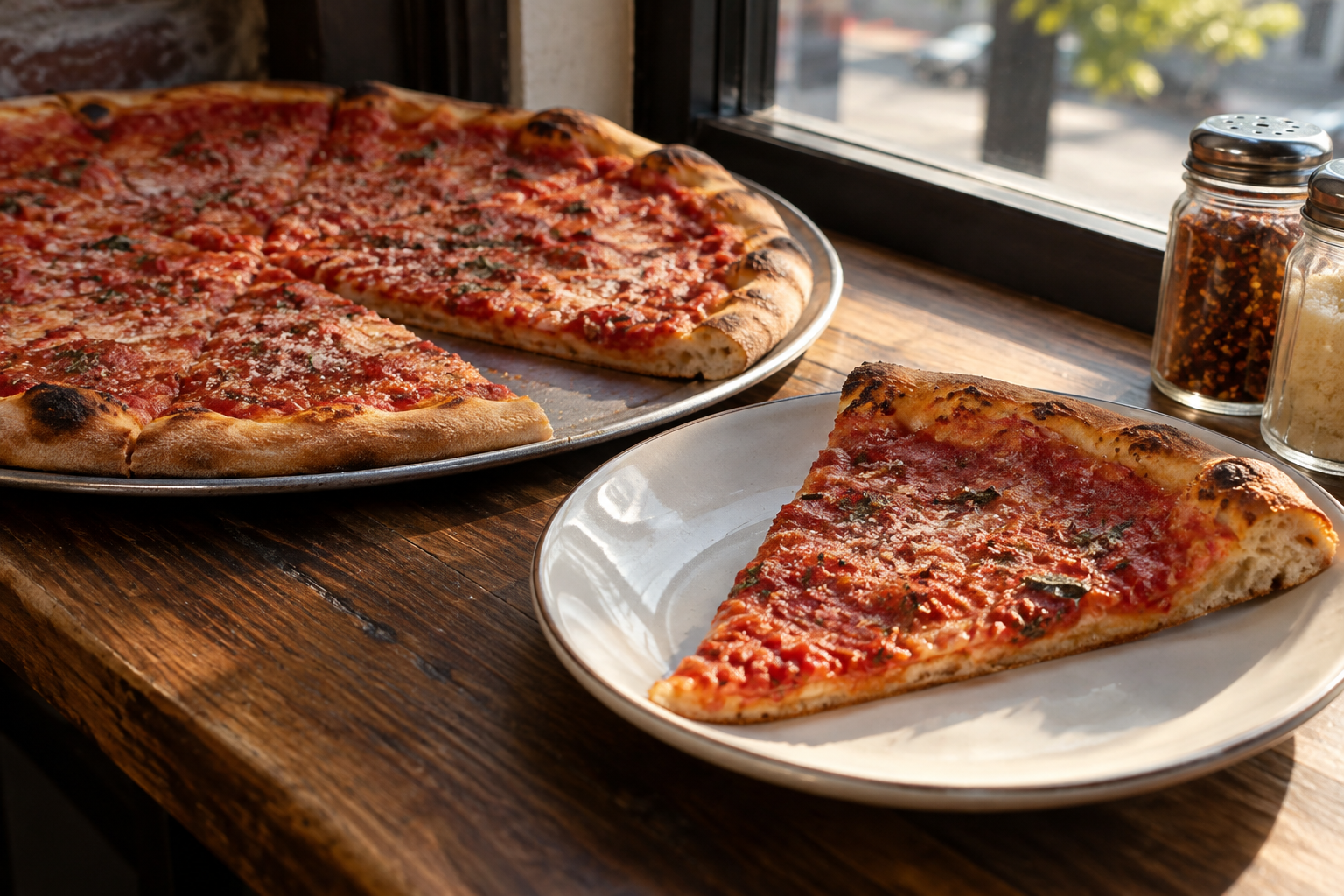 AI-generated preview image: pizza served at a table for Sammy's Pizzeria