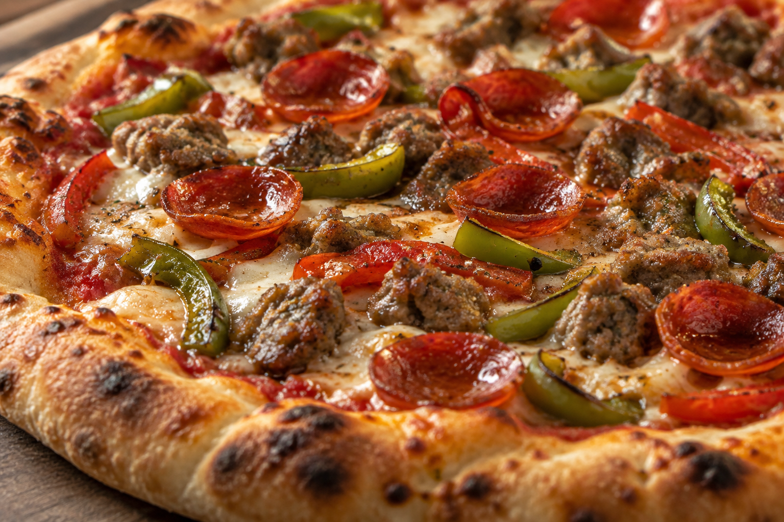 AI-generated preview image: close-up of pizza texture for Rosella's Pizzeria