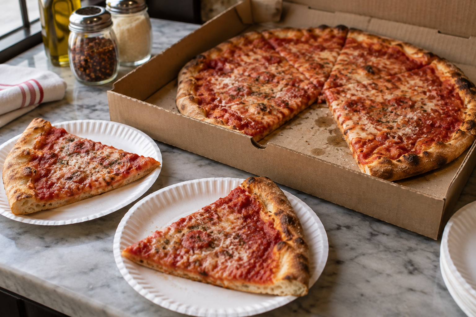 AI-generated preview image: pizza served at a table for LaPizza by Tarallucci e Vino