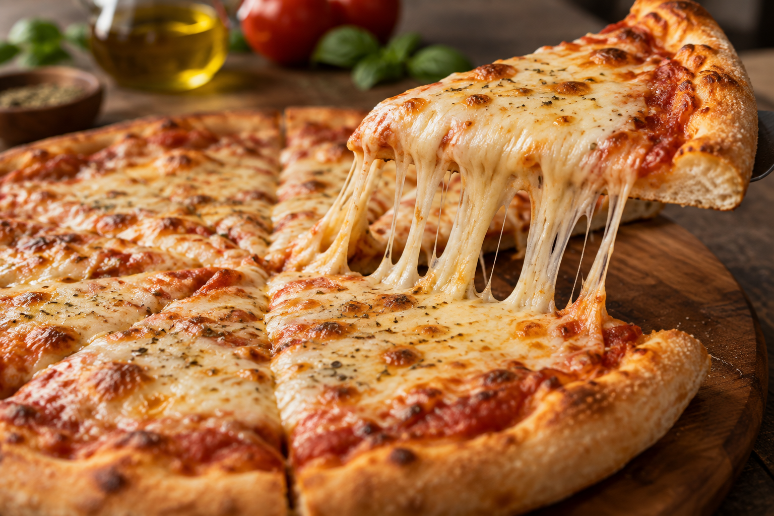 AI-generated preview image: close-up of pizza texture for Pudgie's Pizza, Pasta & Subs - Vestal