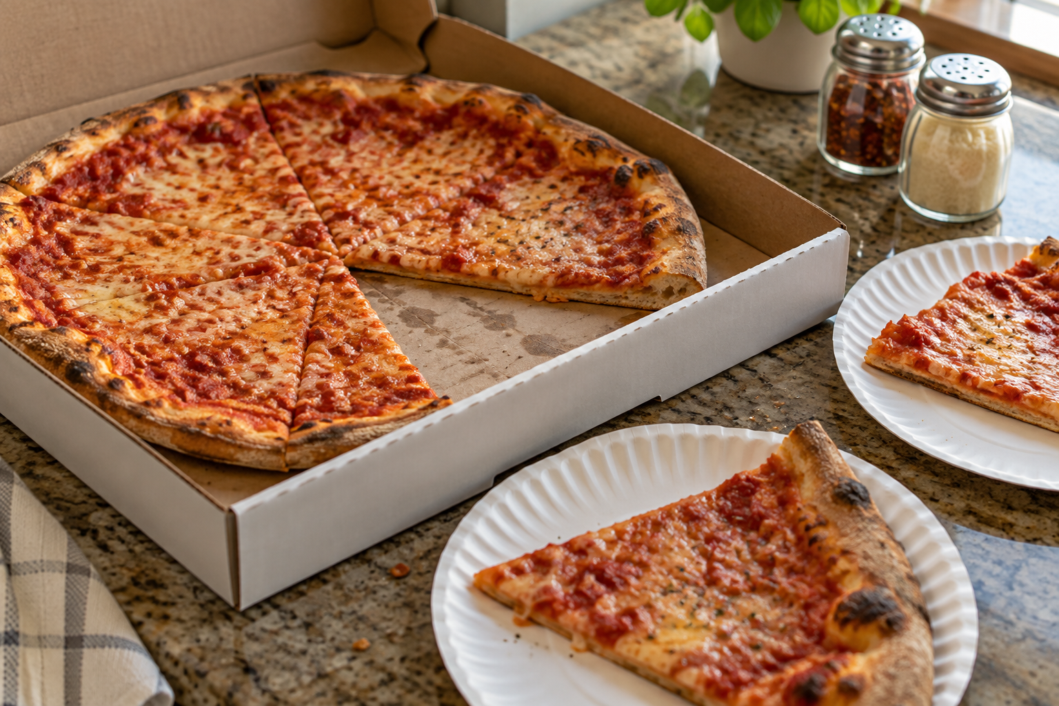 AI-generated preview image: pizza served at a table for Red Apple