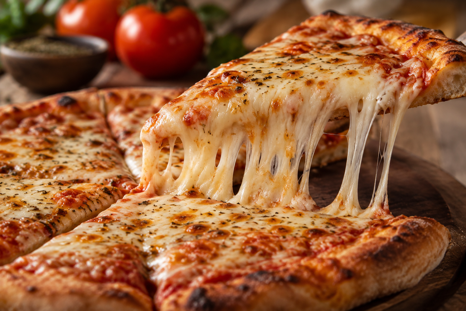 AI-generated preview image: close-up of pizza texture for John's of Bleecker Street