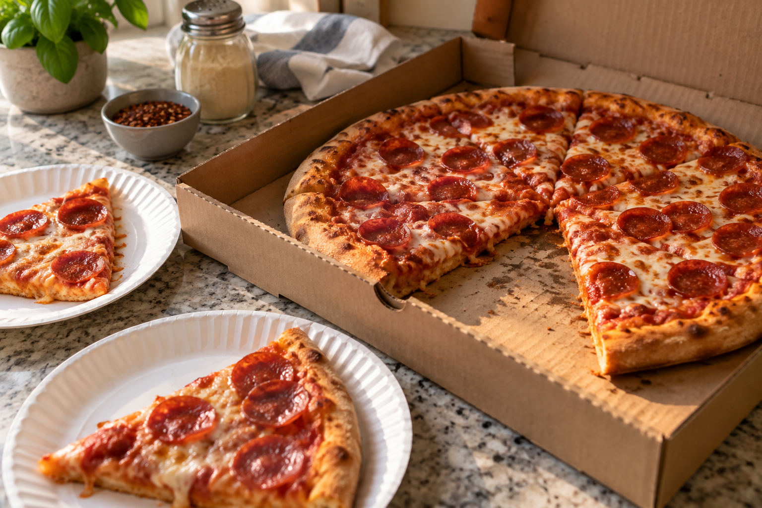 AI-generated preview image: pizza served at a table for John's of Bleecker Street
