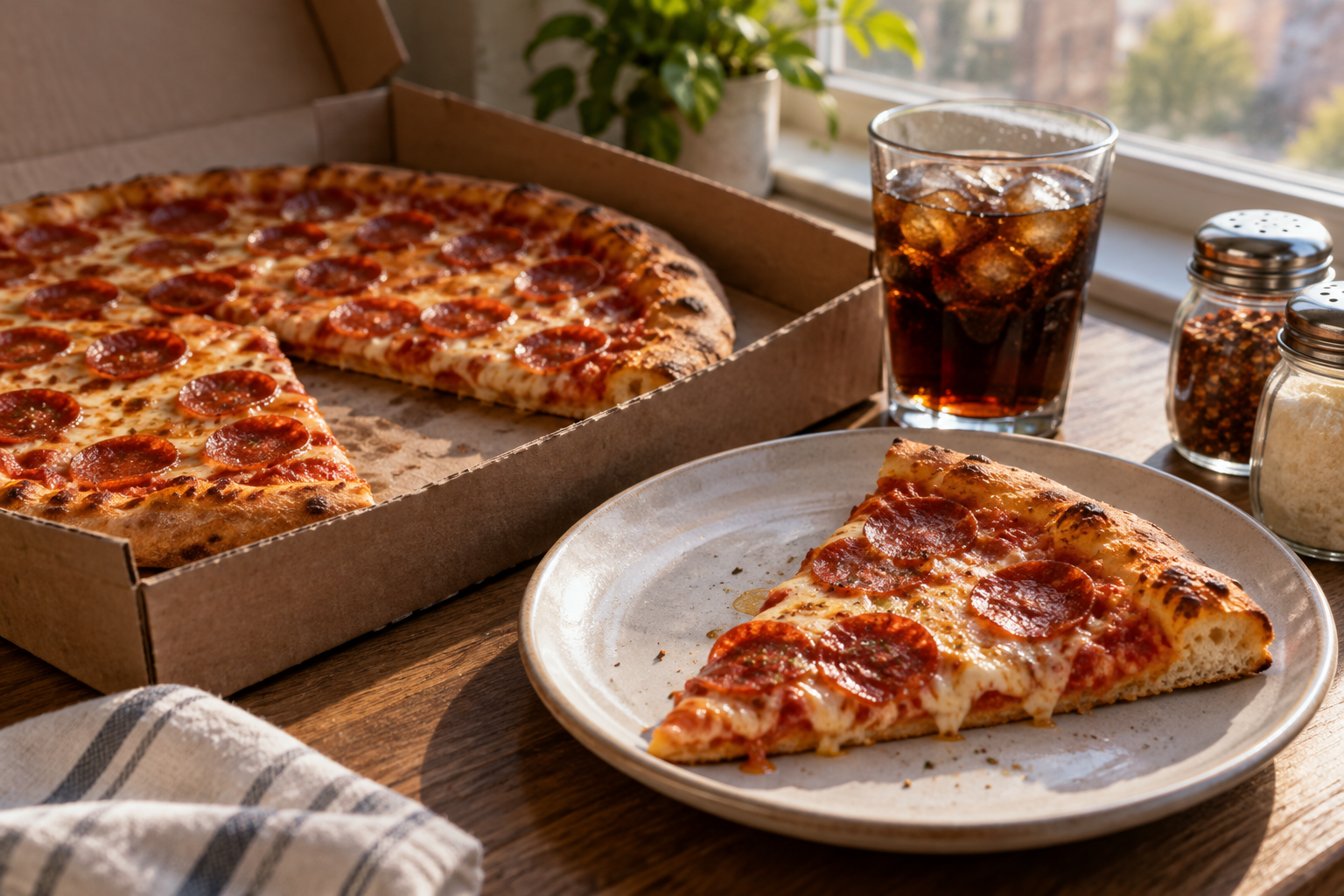 AI-generated preview image: pizza served at a table for Pizza Hut