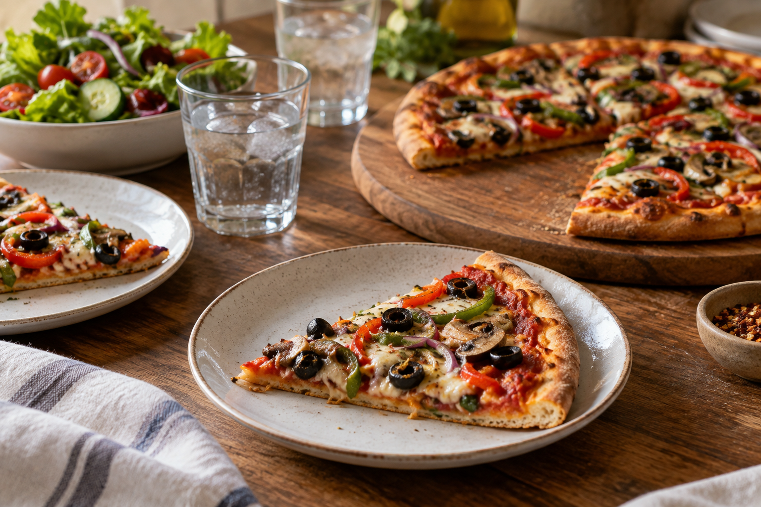 AI-generated preview image: pizza served at a table for Vinnie’s Minis