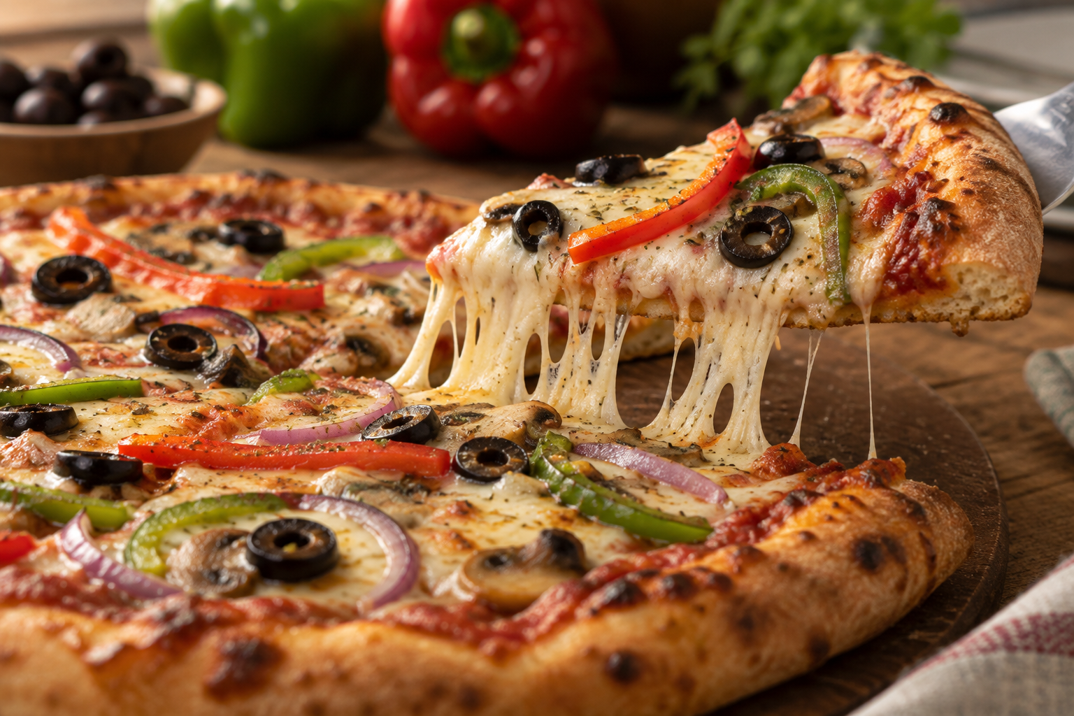 AI-generated preview image: close-up of pizza texture for Pennachio's