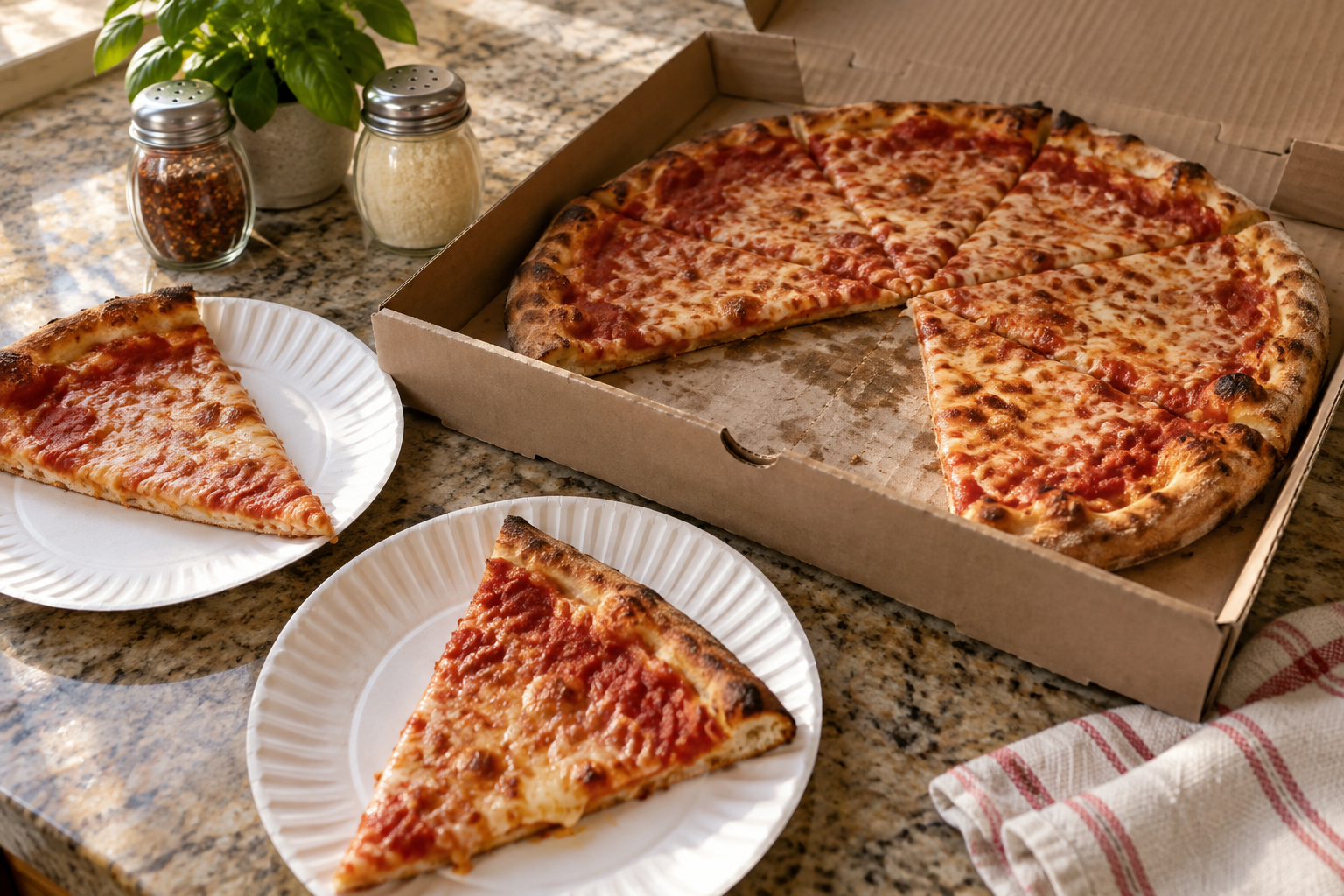 AI-generated preview image: pizza served at a table for Pennachio's