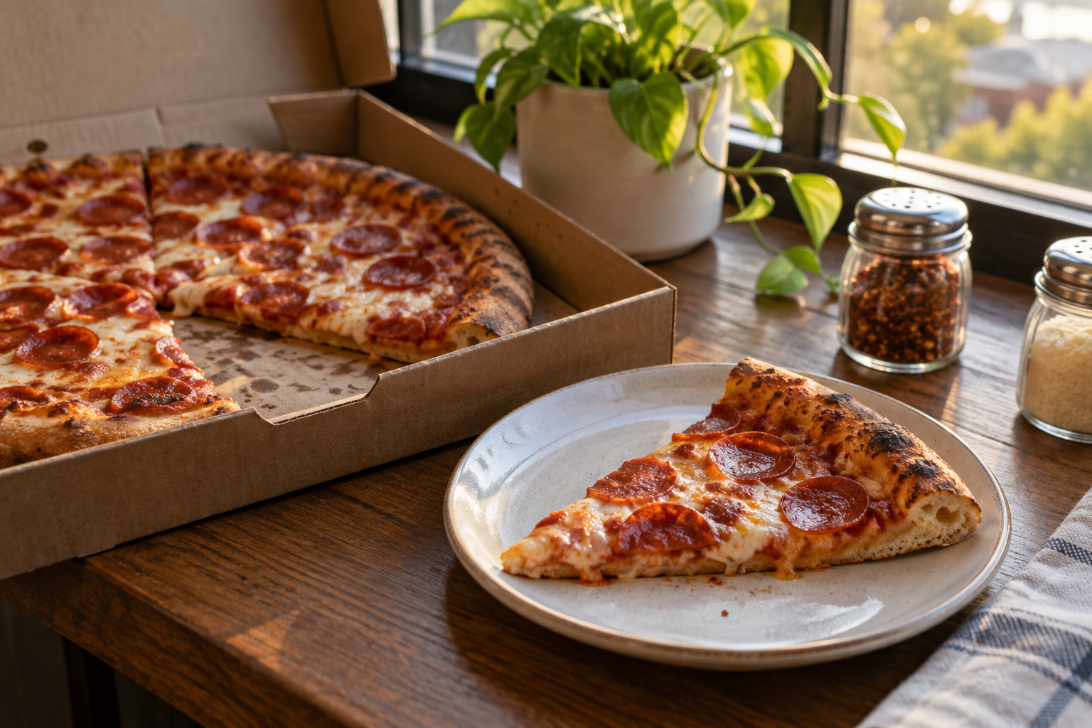 AI-generated preview image: pizza served at a table for Rubirosa