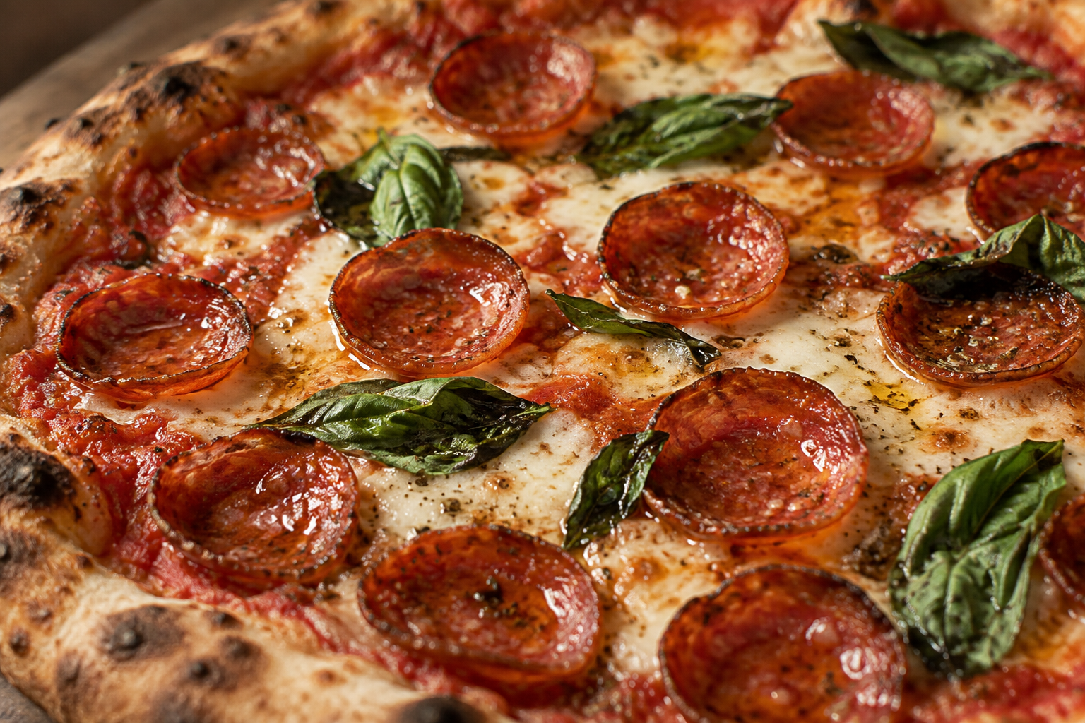 AI-generated preview image: close-up of pizza texture for Inatteso Pizzabar