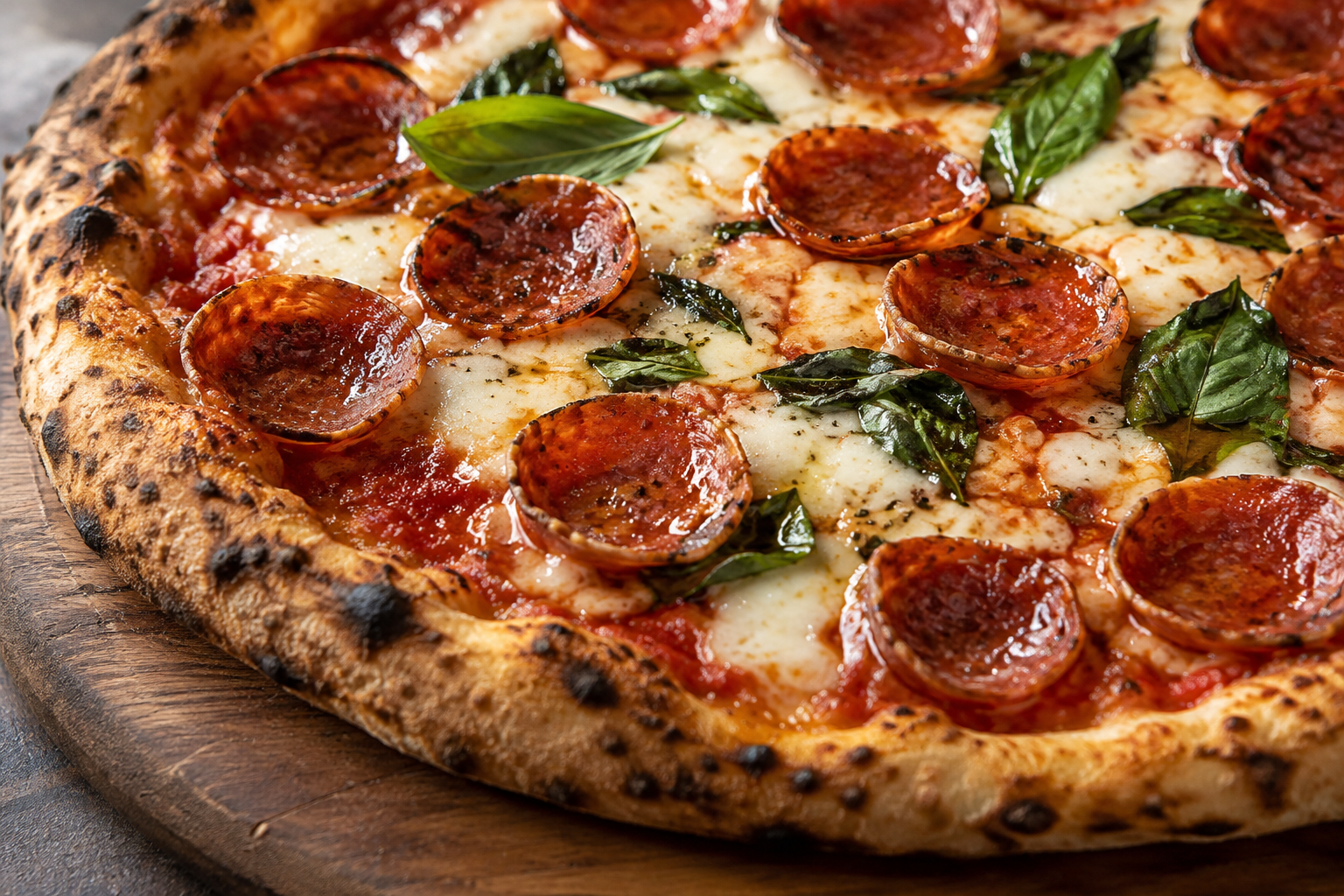 AI-generated preview image: close-up of pizza texture for Slice of Stamford