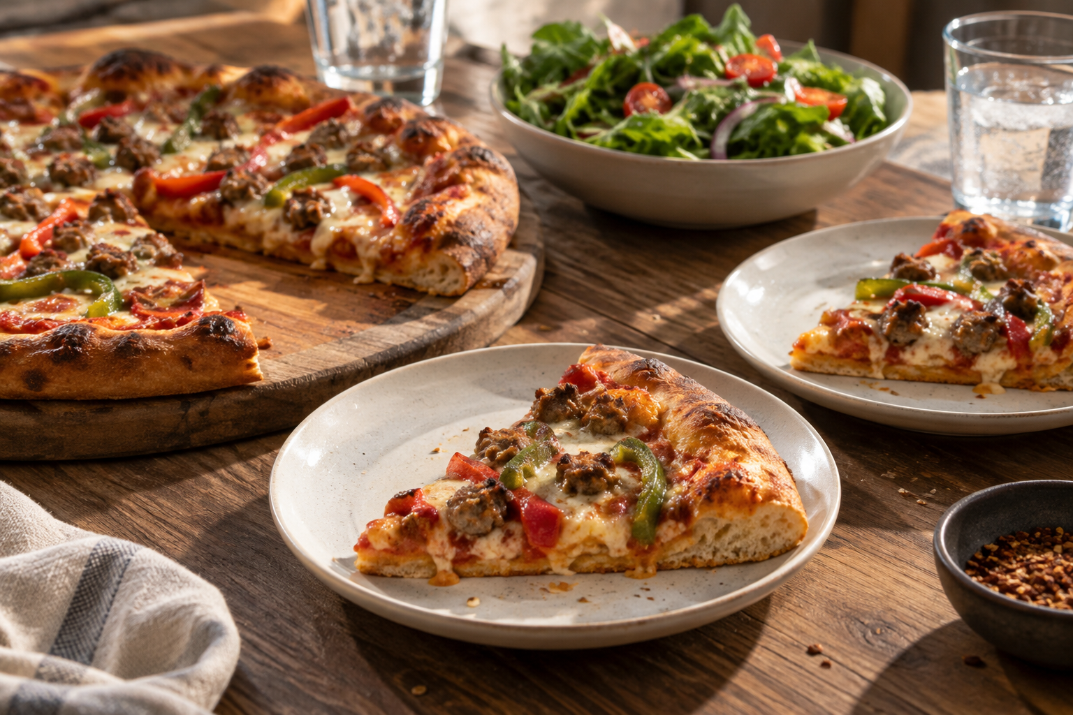 AI-generated preview image: pizza served at a table for Pizz 'A Detroit Co