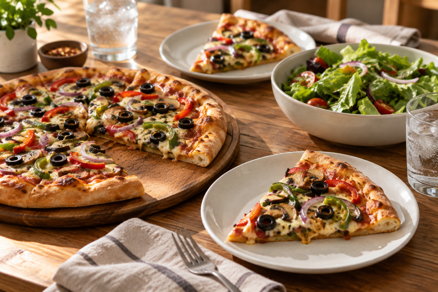 AI-generated preview image: pizza served at a table for Nonna's Pizza Great Kills