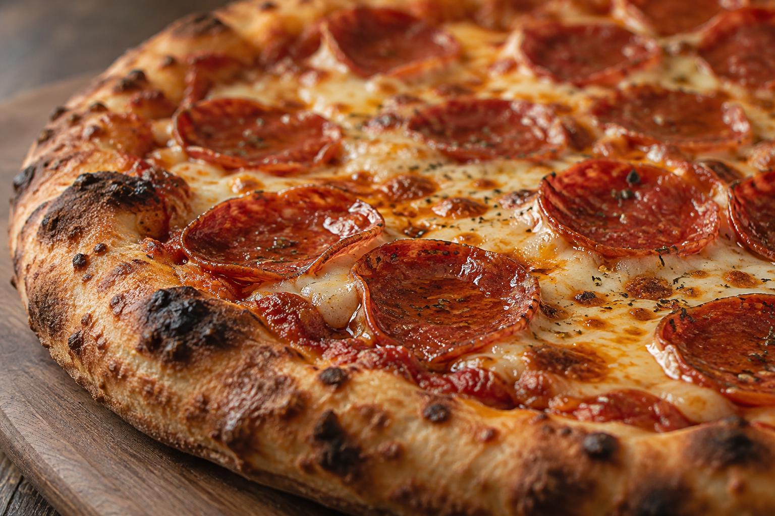 AI-generated preview image: close-up of pizza texture for Fermento Pizza NYC