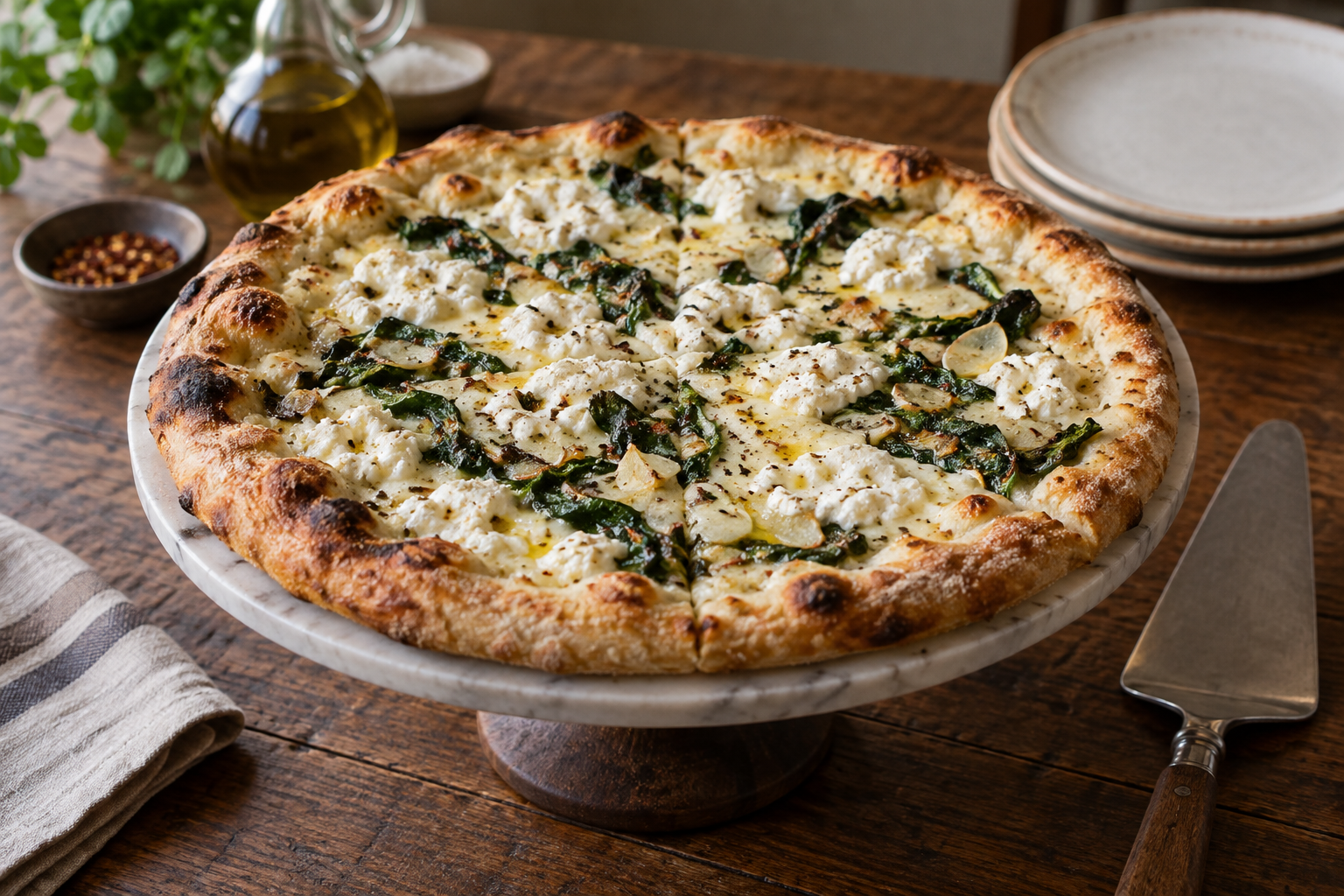 AI-generated preview image: pizza served at a table for NY FRESH PIZZA