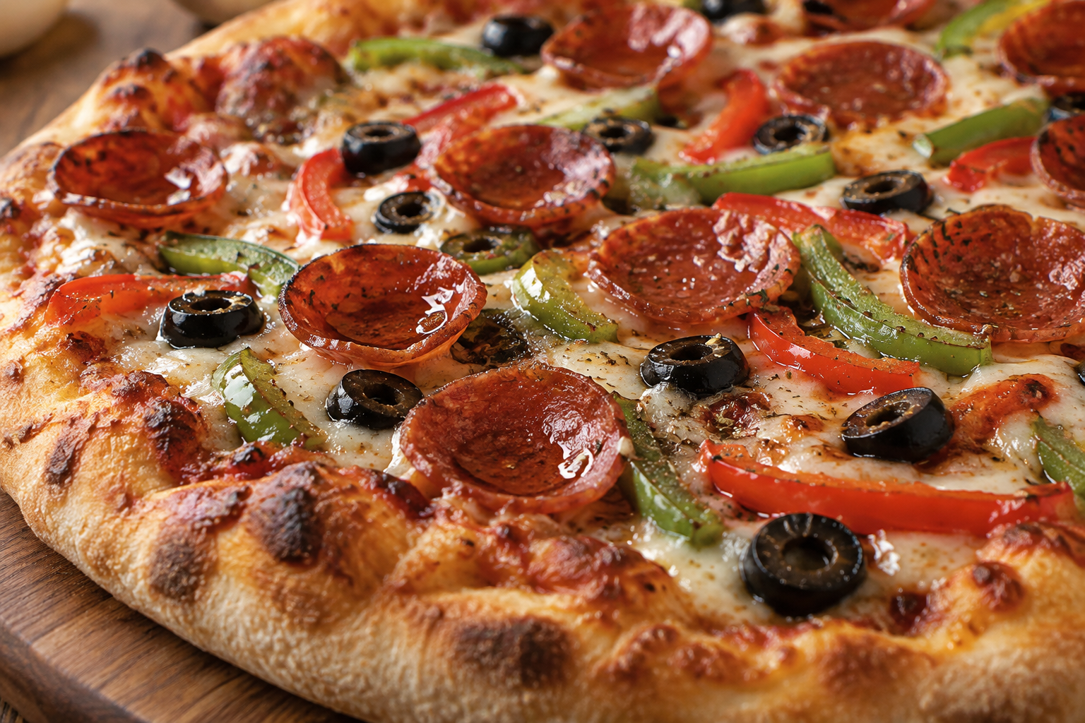 AI-generated preview image: close-up of pizza texture for $1.50 Fresh Pizza